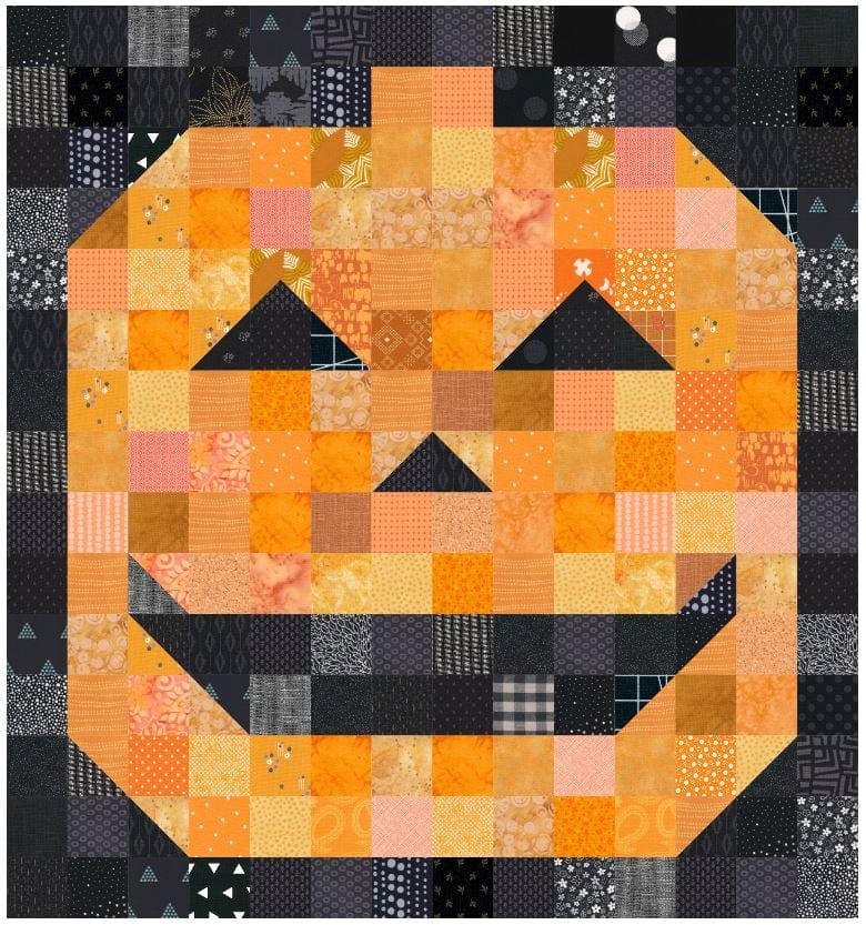 Free Jack-O-Lantern Quilt Pattern for Halloween