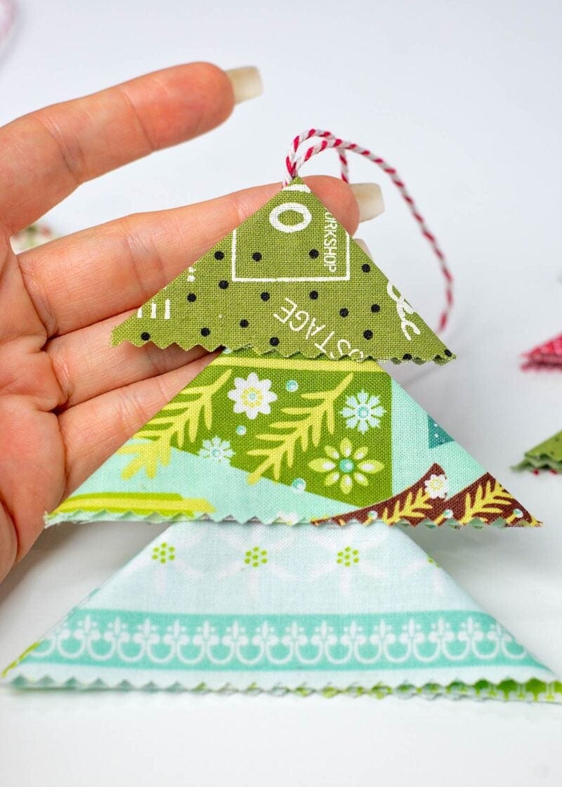Easy Fabric Christmas Tree Ornaments Scattered Thoughts of a Crafty