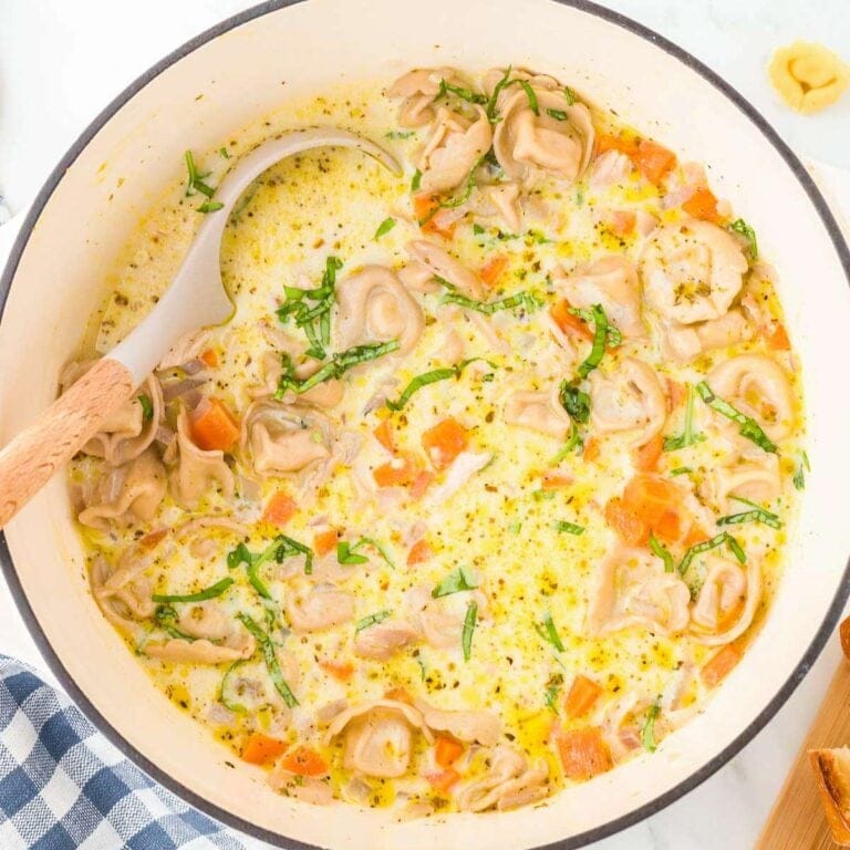 Easy chicken tortellini soup