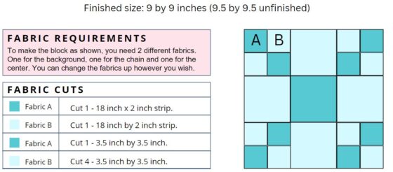 Single Irish Chain Block Patterns (9, 10, and 12-inch blocks ...