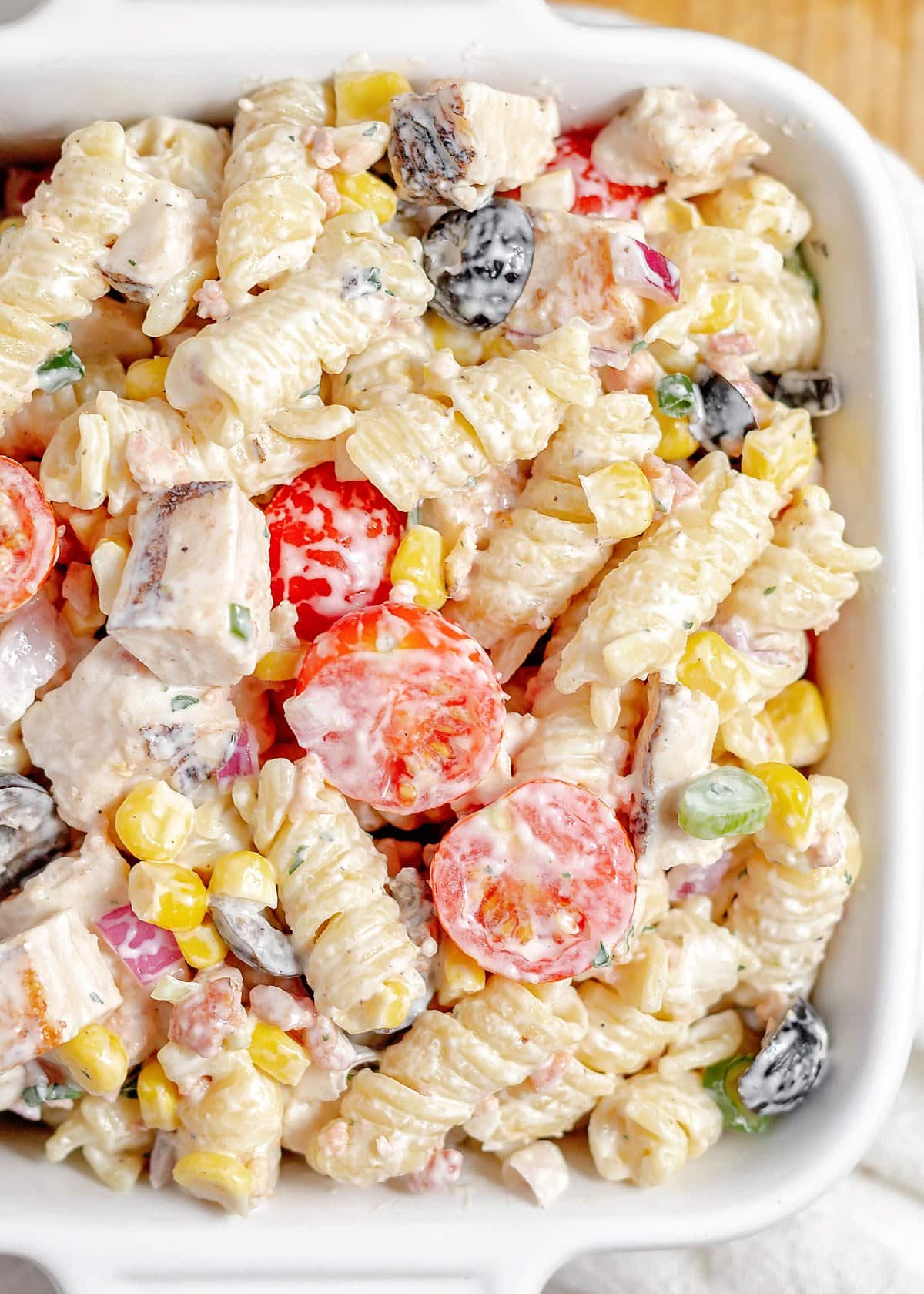 chicken bacon ranch pasta salad
