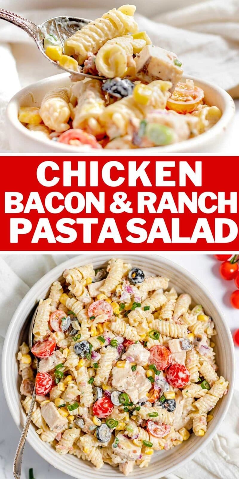 chicken bacon ranch pasta salad