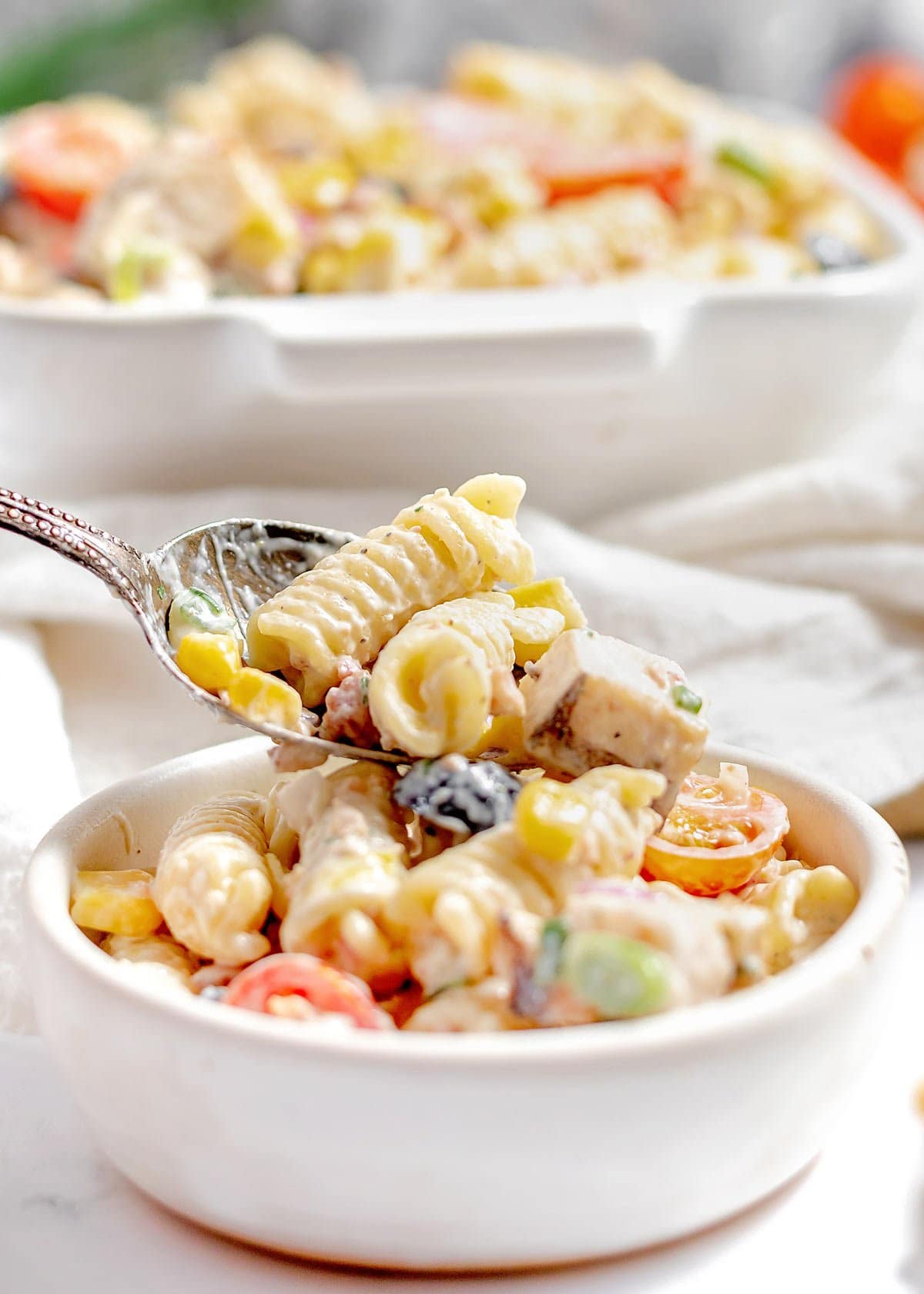 chicken bacon ranch pasta salad