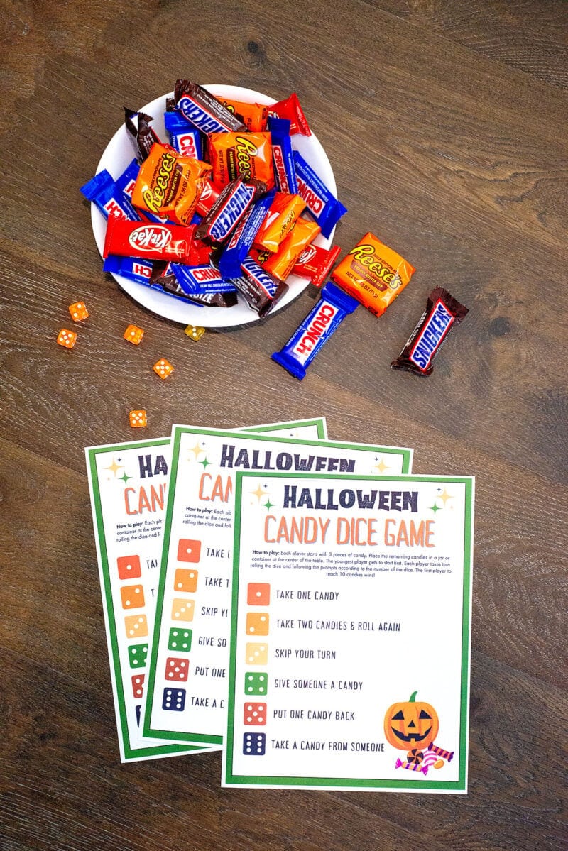Free Printable Halloween Candy Dice Game For Kids Scattered Thoughts Free printable halloween candy dice game for kids scattered thoughts