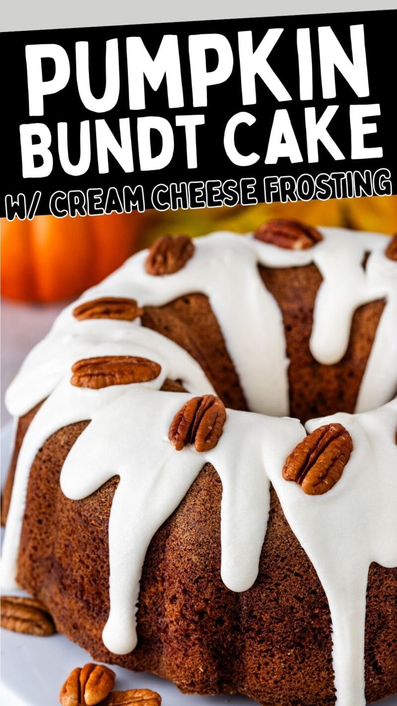 pumpkin bundt cake with cream cheese frosting