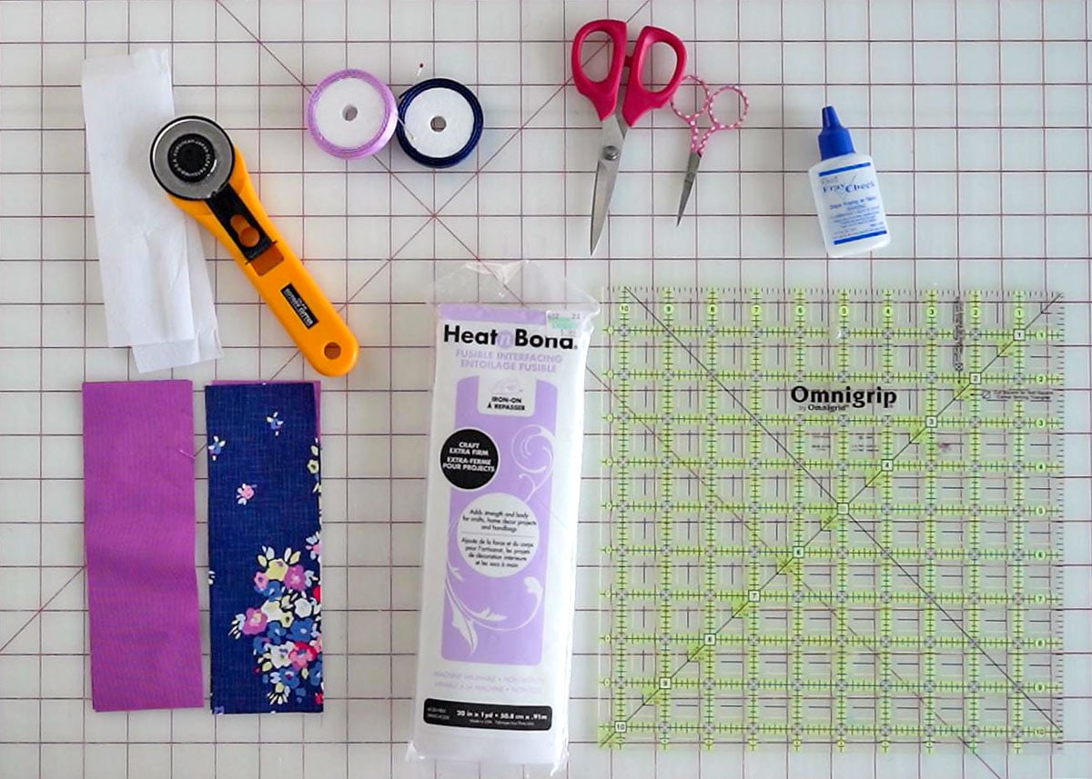 supplies needed to make a fabric bookmark