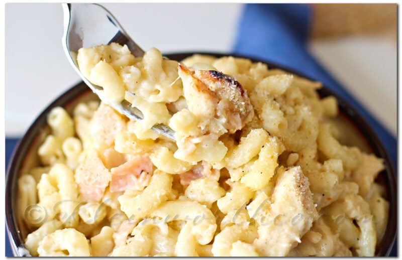 Chicken Cordon Bleu Creamy Mac and Cheese