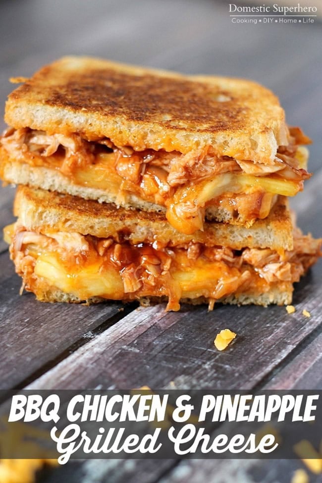 BBQ Chicken and Pineapple Grilled Cheese