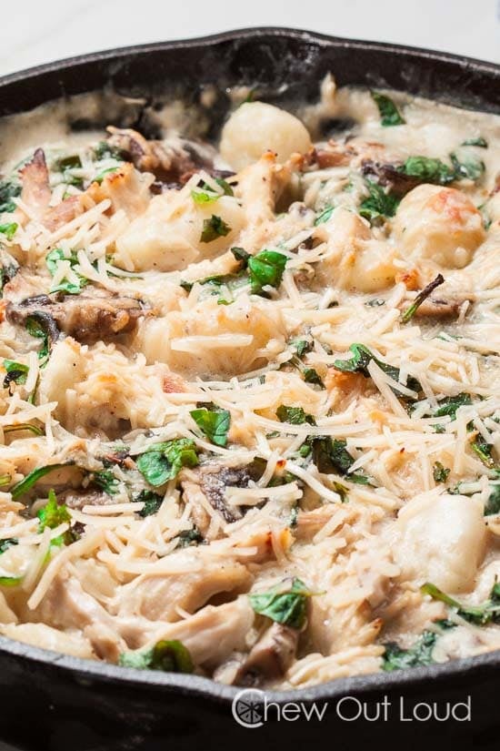 One-pot gnocchi with spinach and chicken